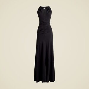 J. Crew Women’s Full-length Embellished Ruched Dress CD510 Size 4 In Black NWT